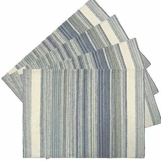 Food Network™ Table Linens*Food Network Cool Colors Woven Stripe Placemat 4-Pk.